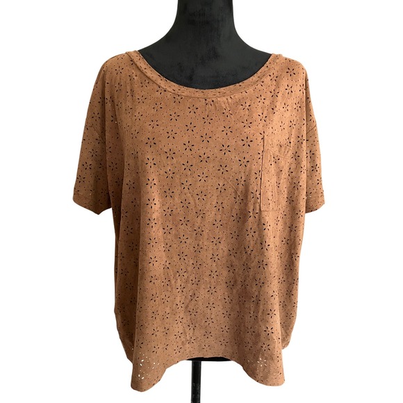 Denim & Supply Ralph Lauren Tops - Ralph Lauren Denim & Supply Faux Suede Floral Eyelet‎ Boho Western Blouse Medium